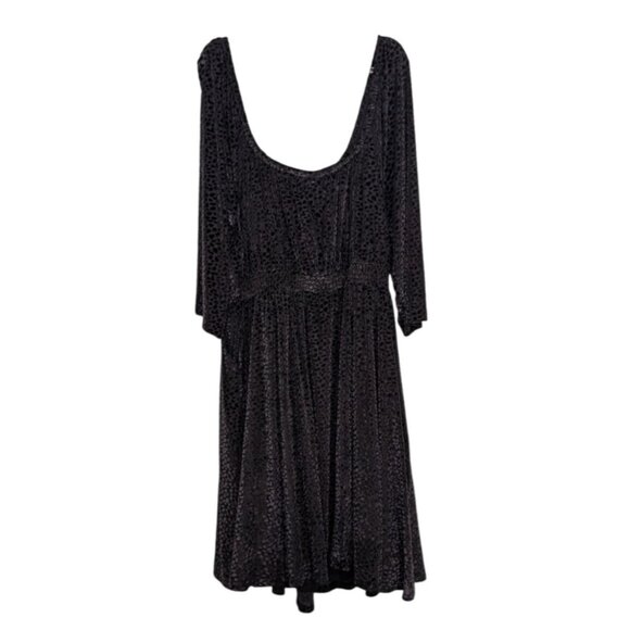 NEW Torrid Mesh Flocked Skater Peasant Dress Womens Size 3X Black 3/4 Sleeves - Picture 10 of 14